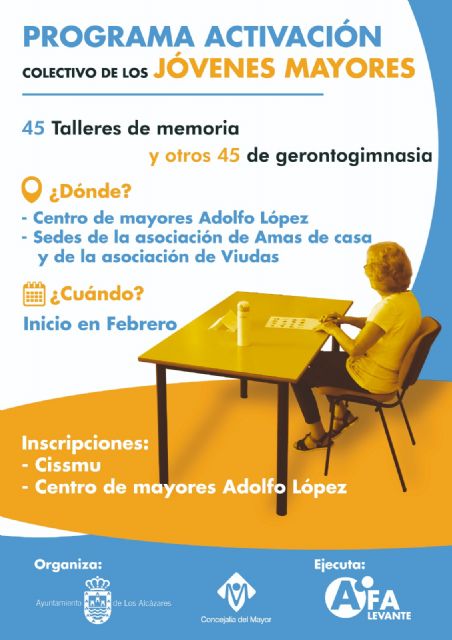 El Ayuntamiento de Los Alcázares pone en marcha talleres de memoria y activación para los jóvenes mayores