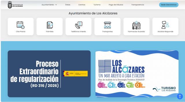 Los Alcázares estrena una nueva página web más moderna y cercana a la ciudadanía