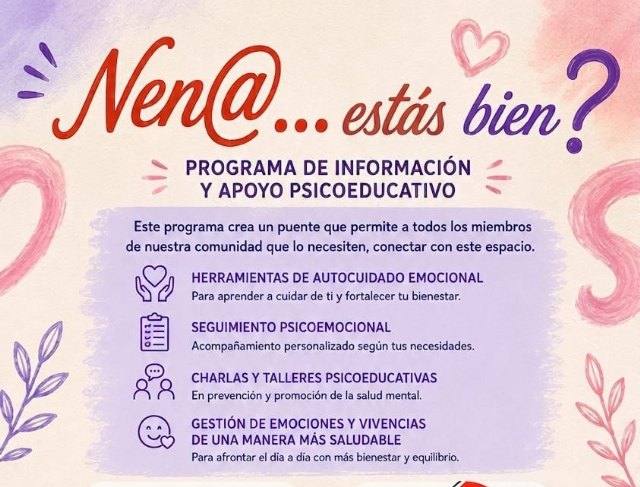Lo Tienes Claro y TEMIS LGTBIQ+ unen fuerzas en Los Alcázares para ofrecer apoyo psicoemocional gratuito al colectivo con el programa 'Nena, ¿Estás Bien?'