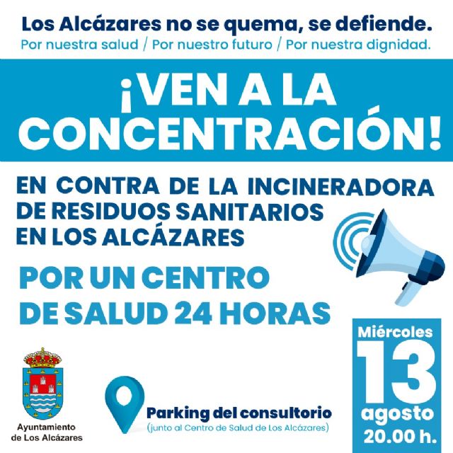 Los Alcázares alza la voz: concentración el 13 de agosto por un centro de salud 24 horas y contra la incineradora de residuos sanitarios