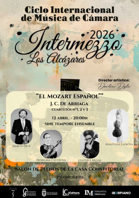 Los Alcázares recuerda a Arriaga, el Mozart español, en un nuevo concierto de Intermezzo