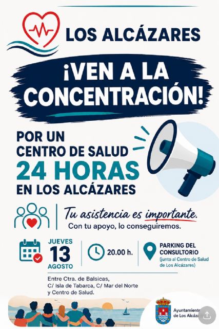 Los Alcázares volverá a salir a la calle para reclamar un Centro de Salud 24 horas