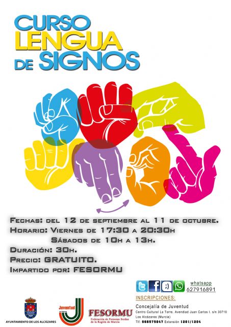 La Concejalía de Juventud impartirá un curso de Lengua de signos
