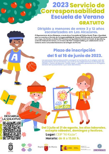 El Ayuntamiento de Los AlcÃ¡zares vuelve a poner en marcha la escuela de verano gratuita