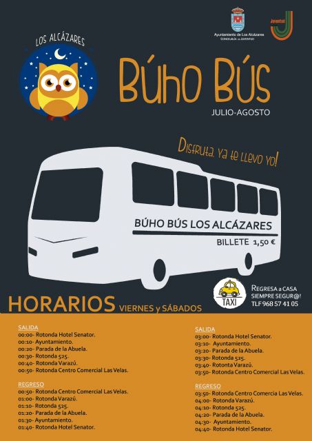 El Ayuntamiento de Los Alcázares vuelve a poner en marcha el Búho-Bus