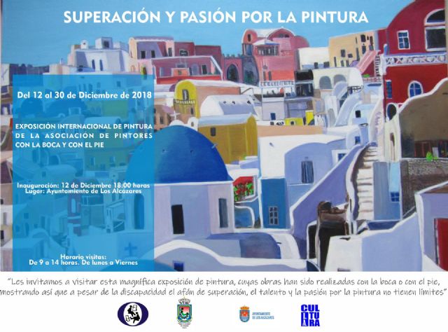 El Ayuntamiento de Los Alcázares acoge la exposición de la Asociación de Pintores con la Boca y con el Pie de todo el mundo