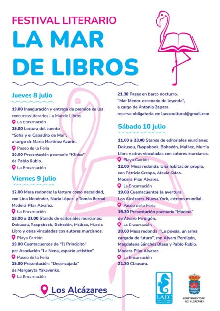 El alcalde de Los Alcázares y el concejal de Cultura presentan el festival literario la Mar de libros 2021