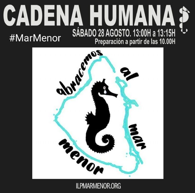 La plataforma ILP Mar Menor organiza una cadena humana para guardar luto a la laguna salada