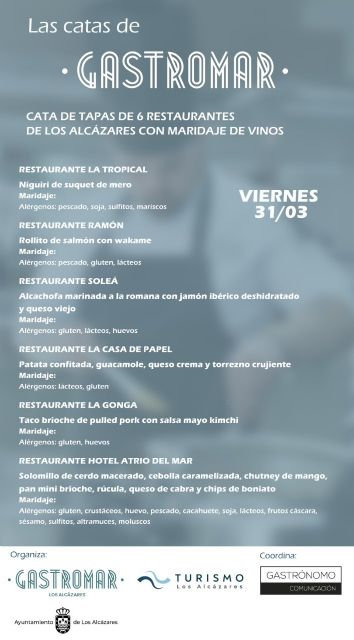 'Gastromar Los AlcÃ¡zares' te invita a saborear los primeros 6 restaurantes del municipio
